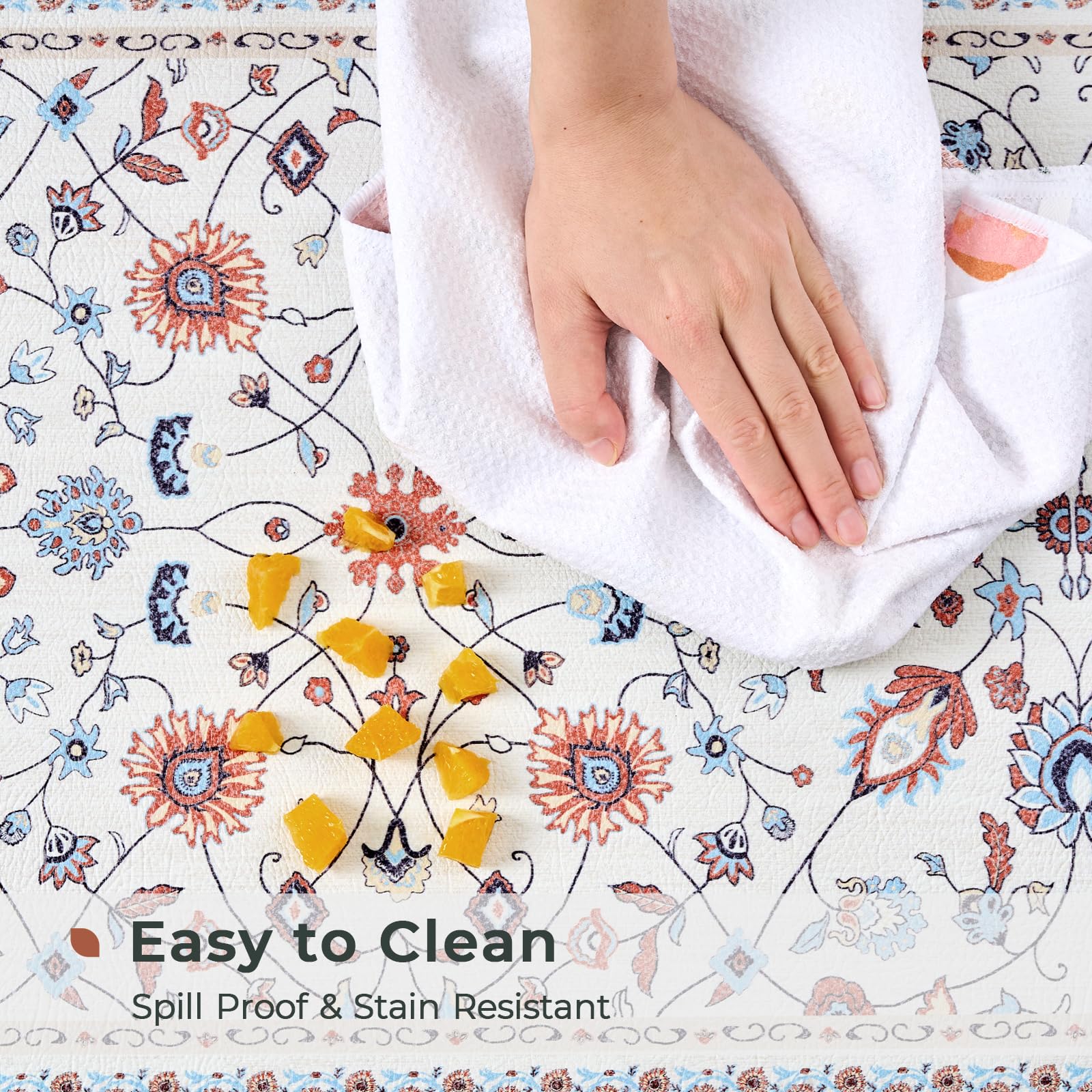 FreshMint cushioned mat provides enduring support during long cooking and prep sessions.