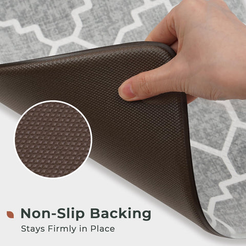 Freshmint mat cleans quickly with damp cloth or detergent.
