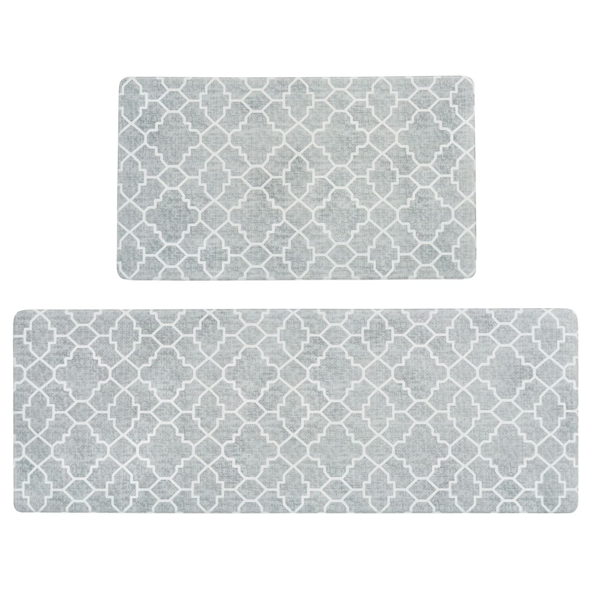 Freshmint kitchen mat set with vintage trellis design adds stylish decor and comfort.