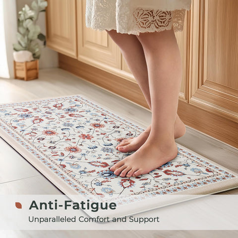 FreshMint waterproof, stain-resistant kitchen mat wipes clean after spills.