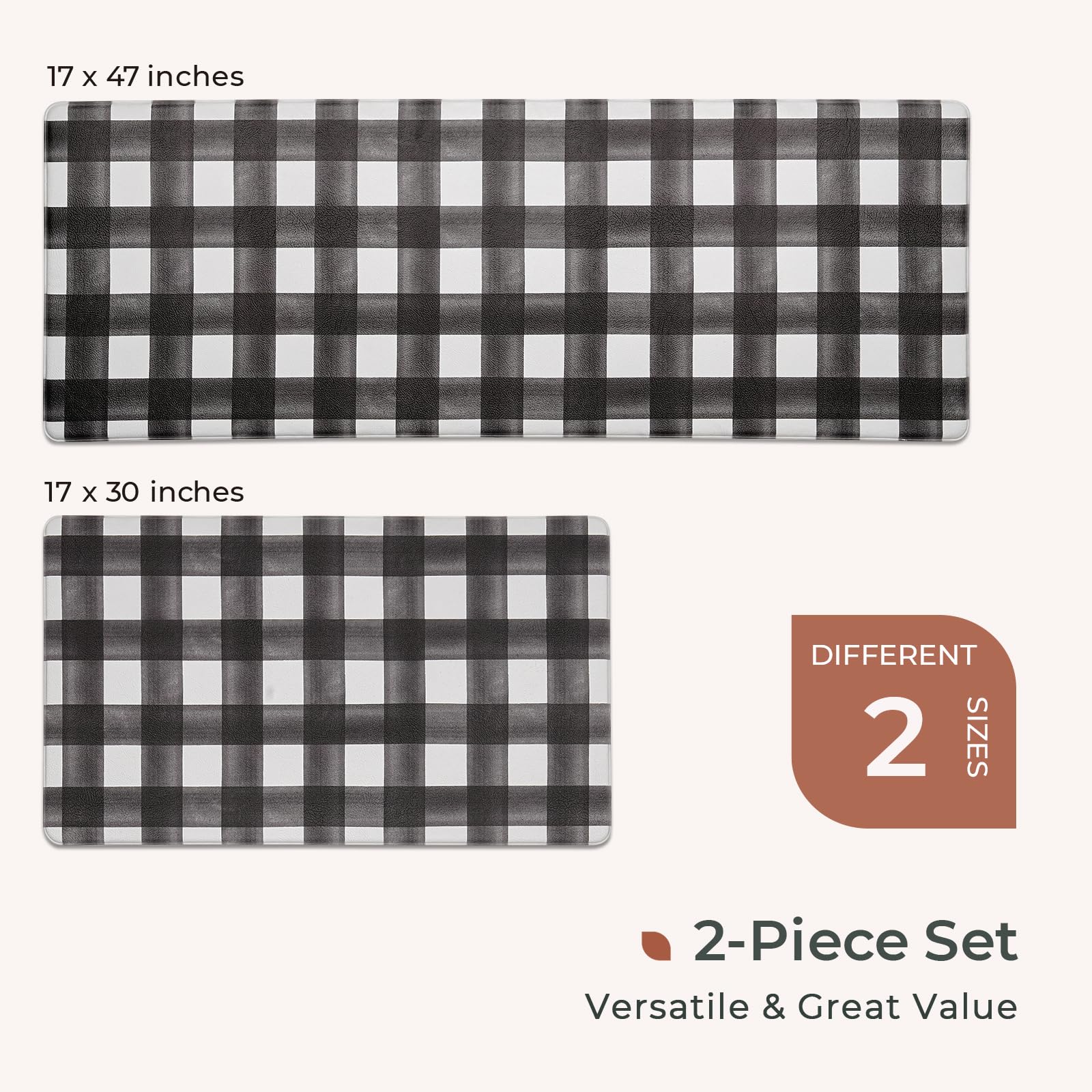 FreshMINT neutral plaid design fits modern farmhouse kitchens