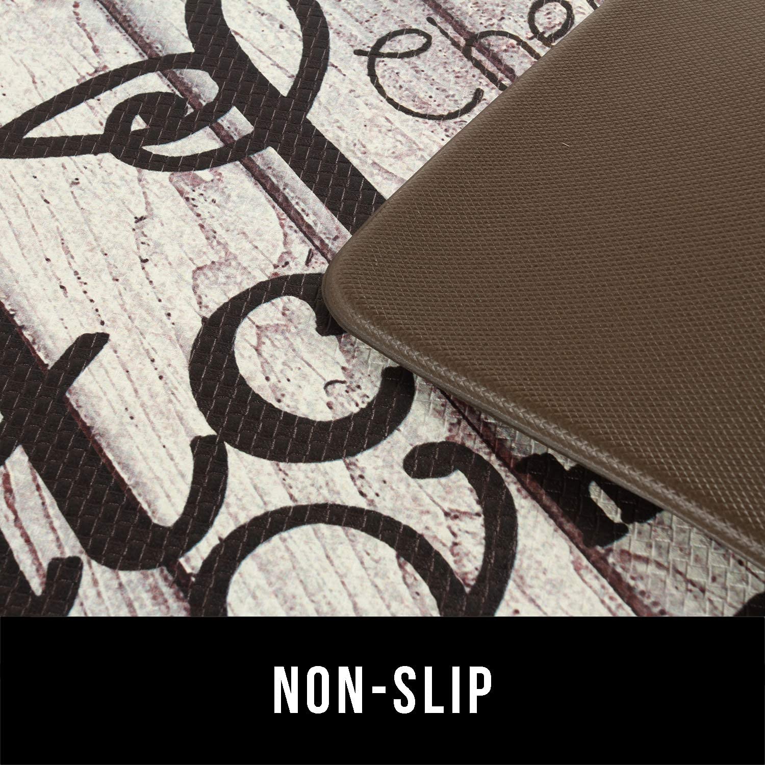 FreshMint waterproof non-skid back keeps mats in place on slippery floors.