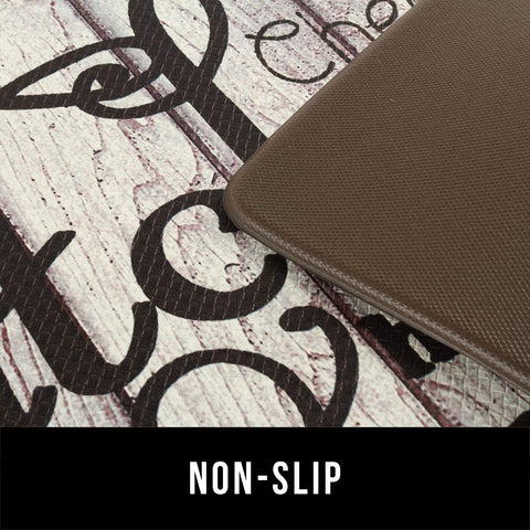 FreshMint waterproof non-skid back keeps mats in place on slippery floors.