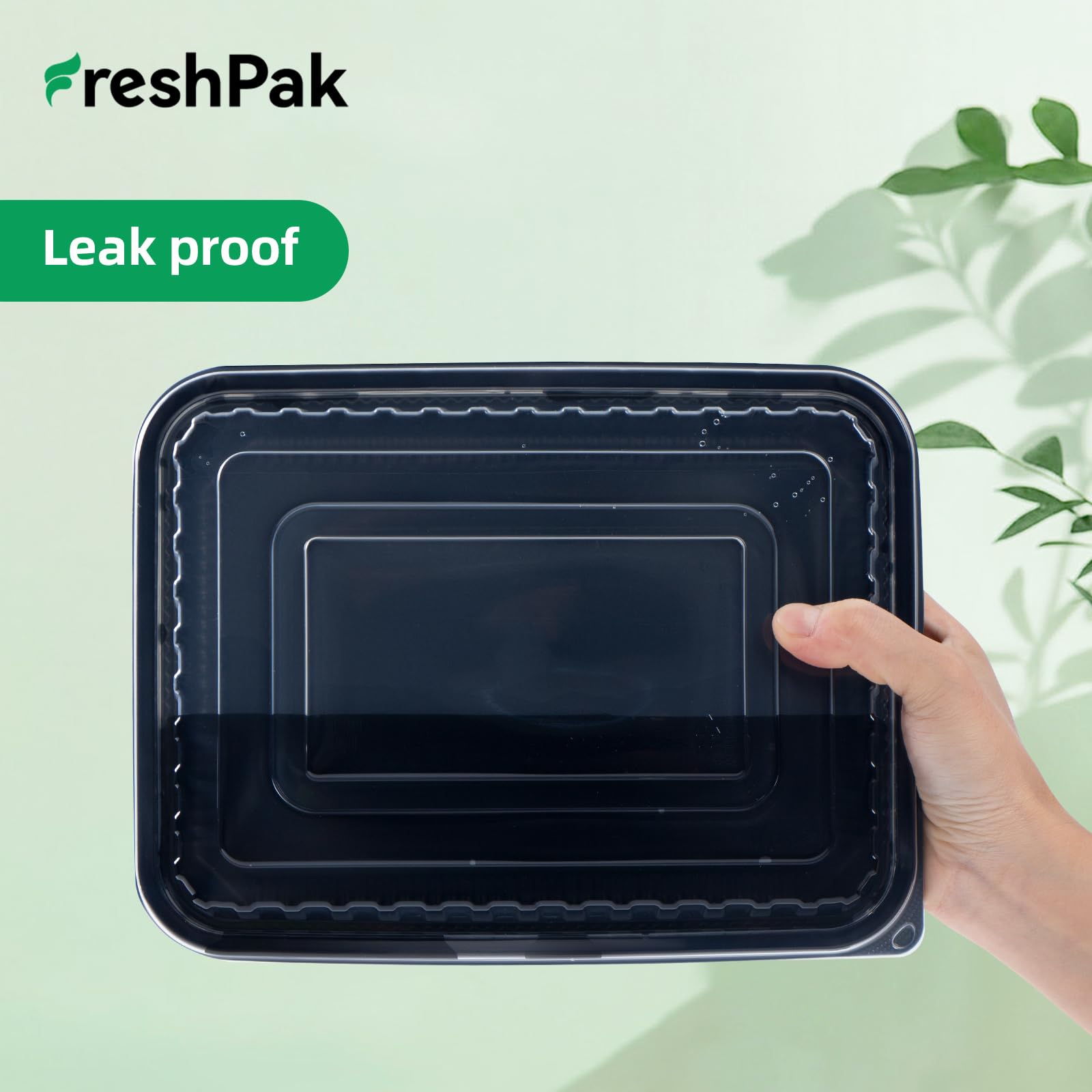 FRESHPAK 47oz portion container offers generous capacity for balanced meals.