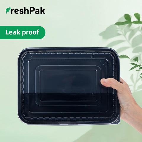 FRESHPAK 47oz portion container offers generous capacity for balanced meals.