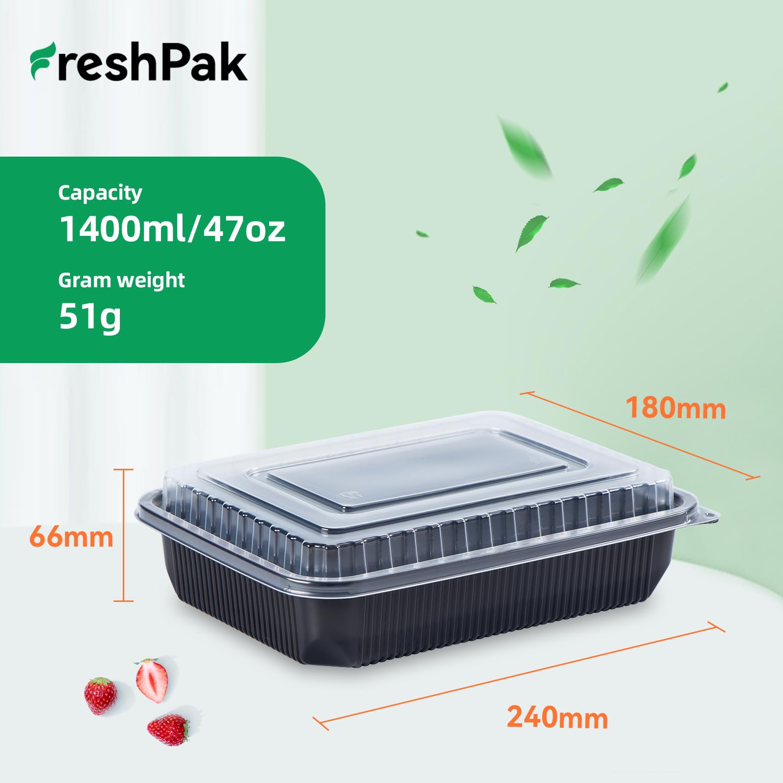 FRESHPAK 40-pack lids for secure, spill-free storage and easy stacking.