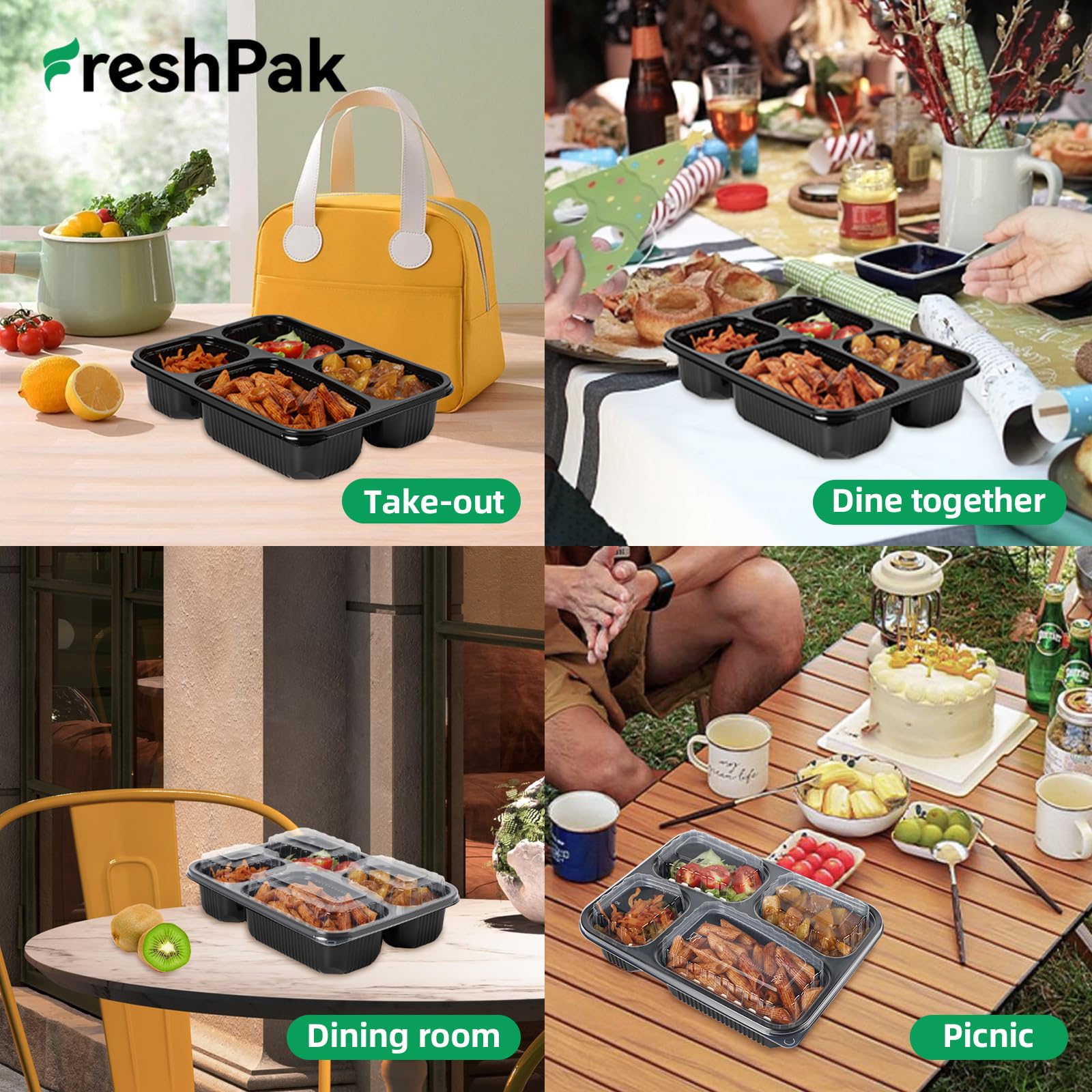 Freshpak microwave and freezer safe design enables reheating and storage without transfers.
