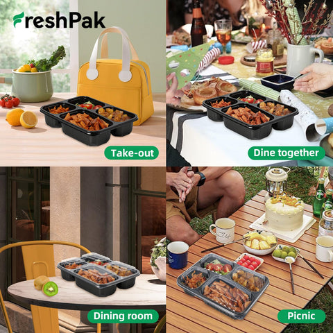 Freshpak microwave and freezer safe design enables reheating and storage without transfers.