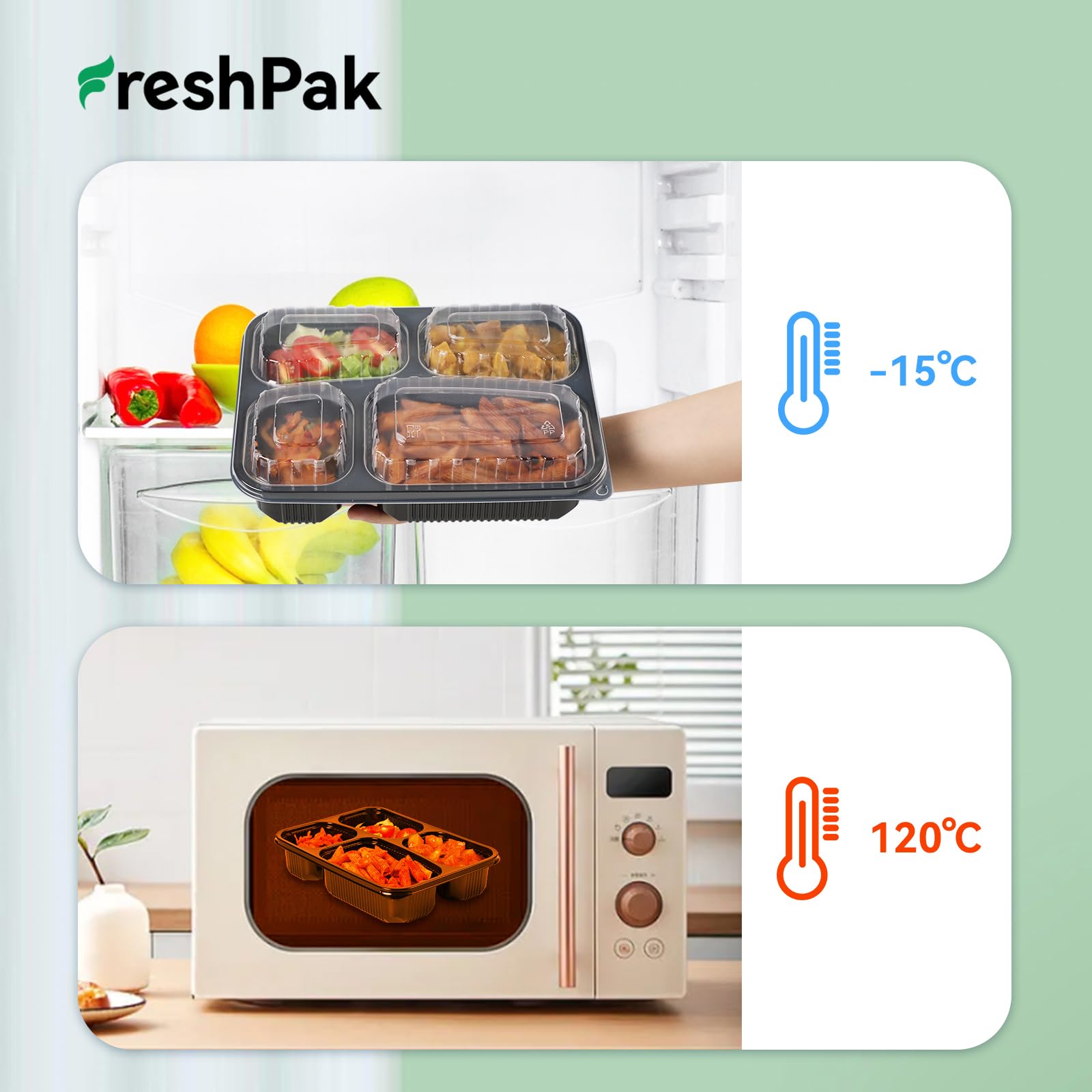 Freshpak stackable 40-pack saves space in the fridge and reduces packaging waste.