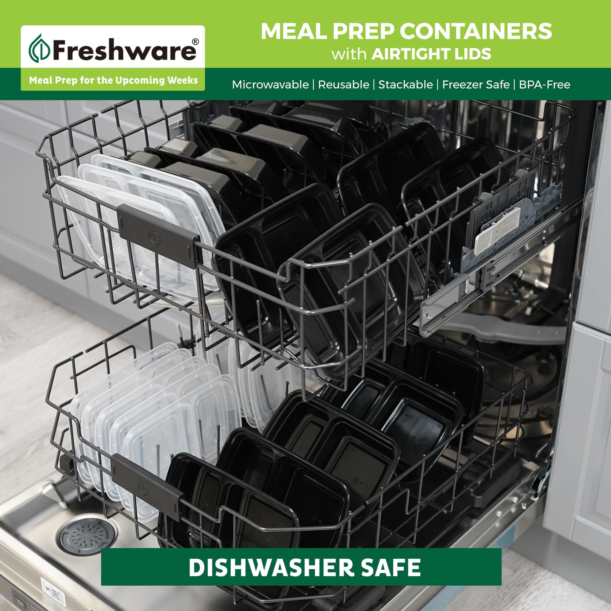 Freshware 28 oz capacity meal prep container for balanced meals