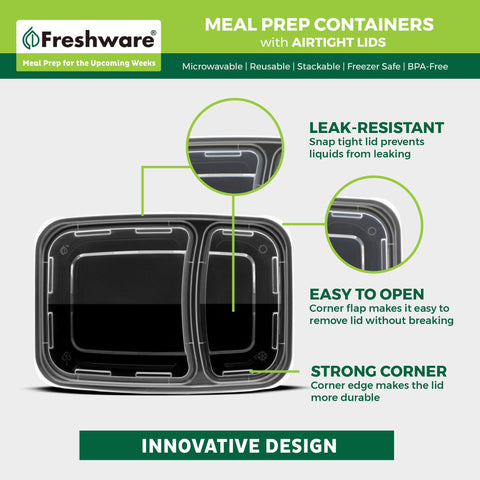 Freshware freezer-safe bento box for make-ahead meals