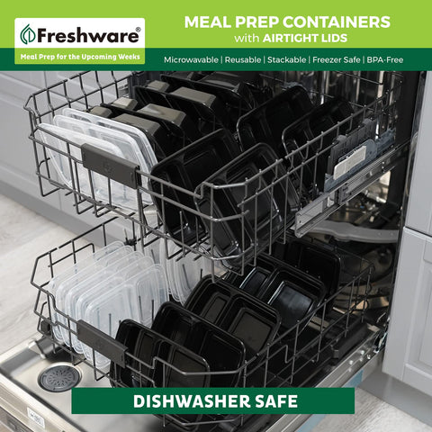 Freshware lunch boxes packed for work or school on busy days.