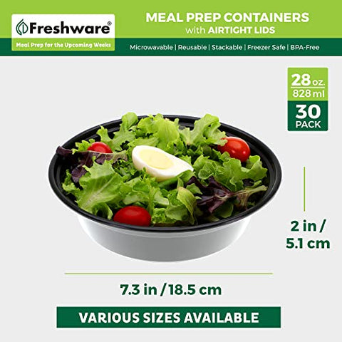 Freshware microwave-safe container ready to reheat homemade meals.