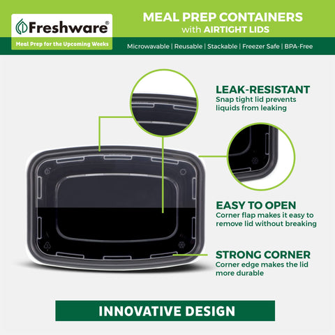 Freshware microwave-safe lunch box ready to reheat leftovers without hassle.