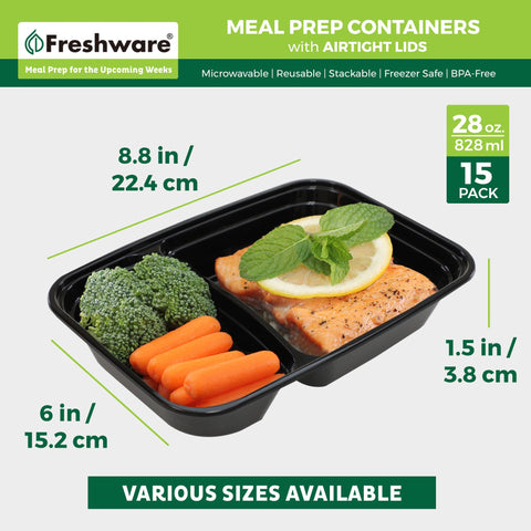Freshware microwave-safe meal prep container for quick reheating