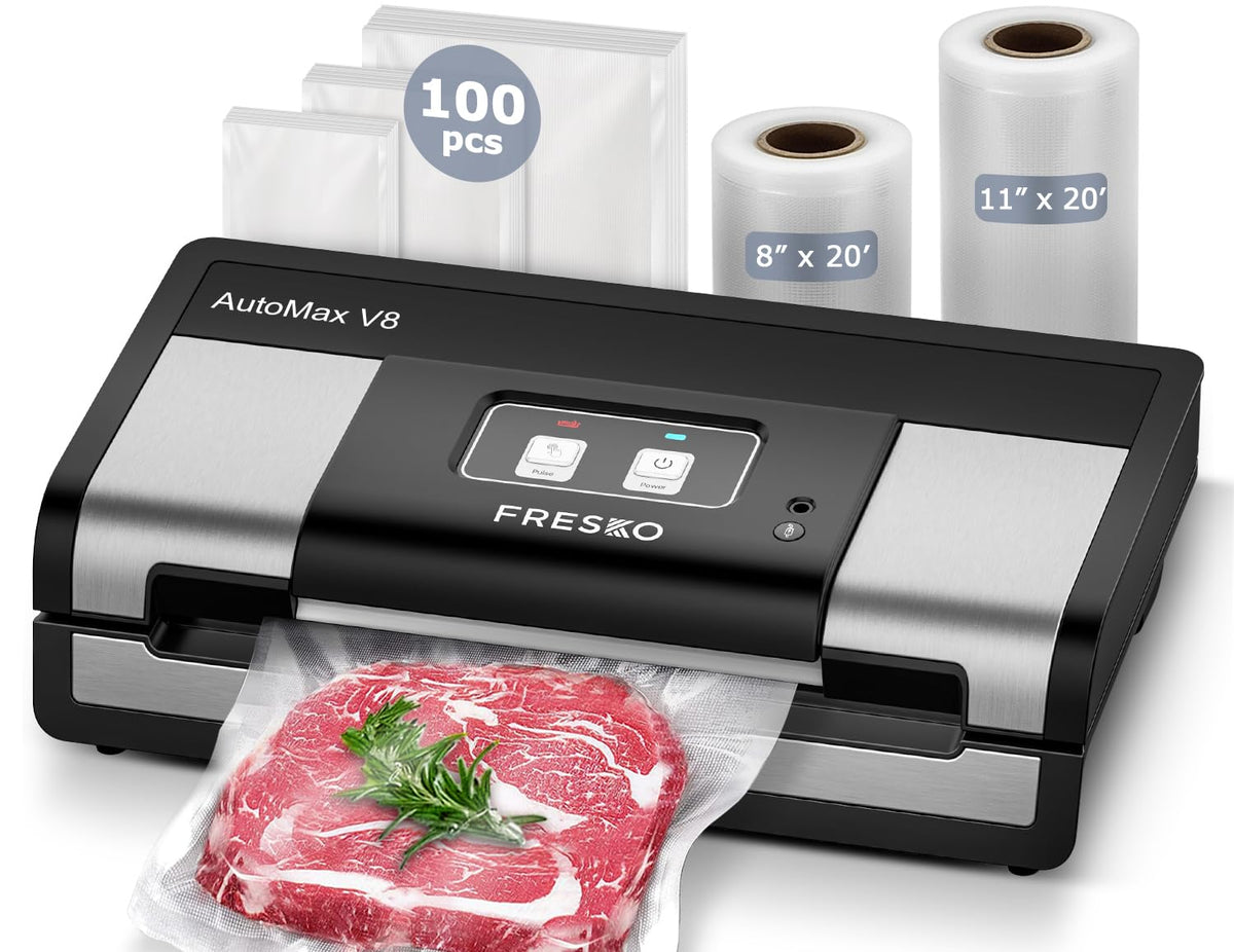FRESKO fully automatic vacuum sealer front view for easy countertop use