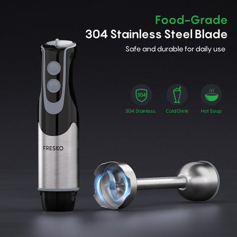 Ergonomic FRESKO handle offers comfortable one-handed control during blending.