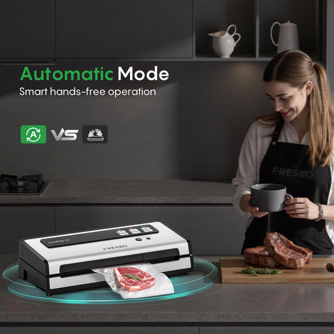 FRESKO pulse vac mode protecting delicate foods during sealing.