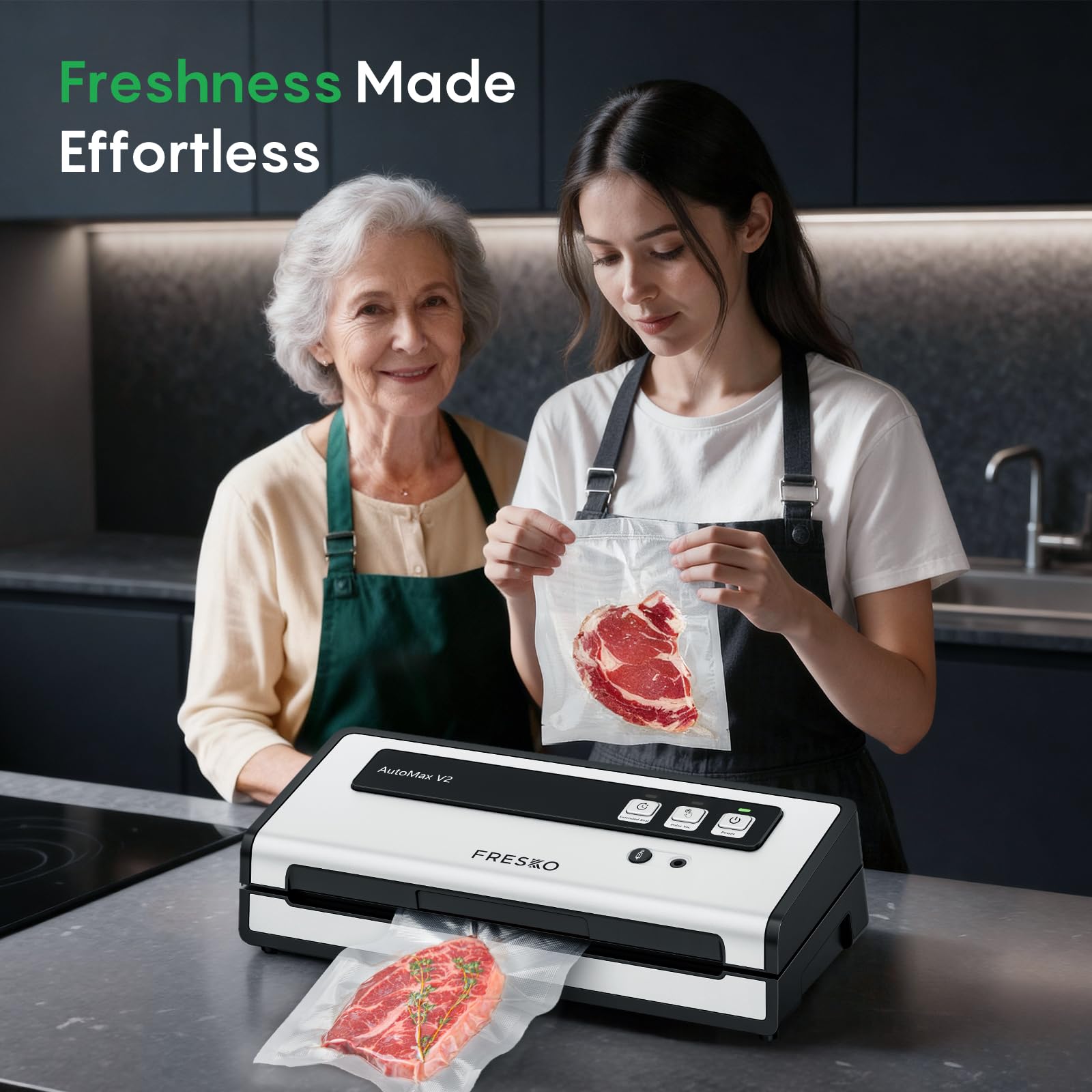 FRESKO two vacuum accessories expand sealing versatility.