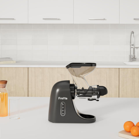 Fretta juicer 80rpm low speed operation for minimal foam