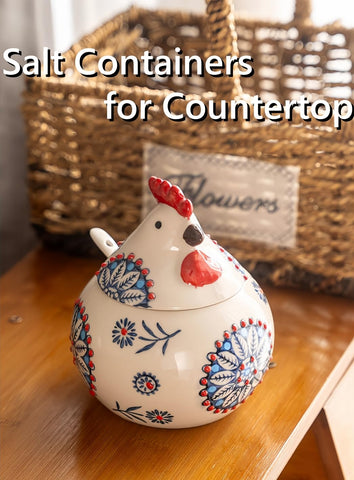 Frezonika rooster decor doubles as cute kitchen accent and storage.