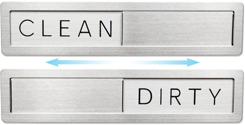 FridayVibez dishwasher magnet shows Clean on stainless steel for quick load status.
