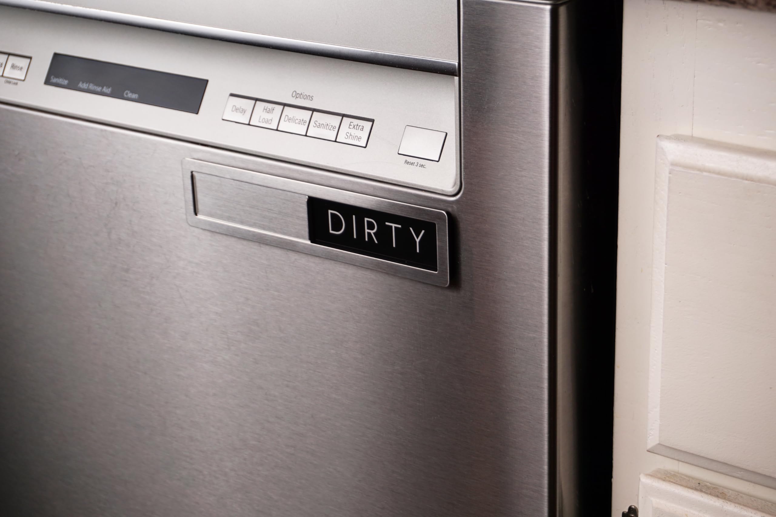 FridayVibez magnetic sign slides to reveal Clean or Dirty quickly