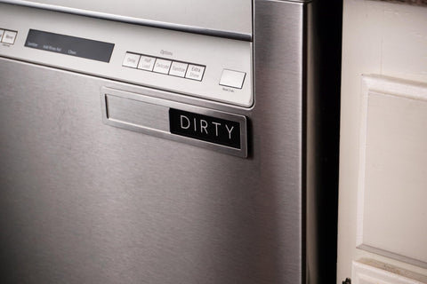 FridayVibez magnetic sign slides to reveal Clean or Dirty quickly