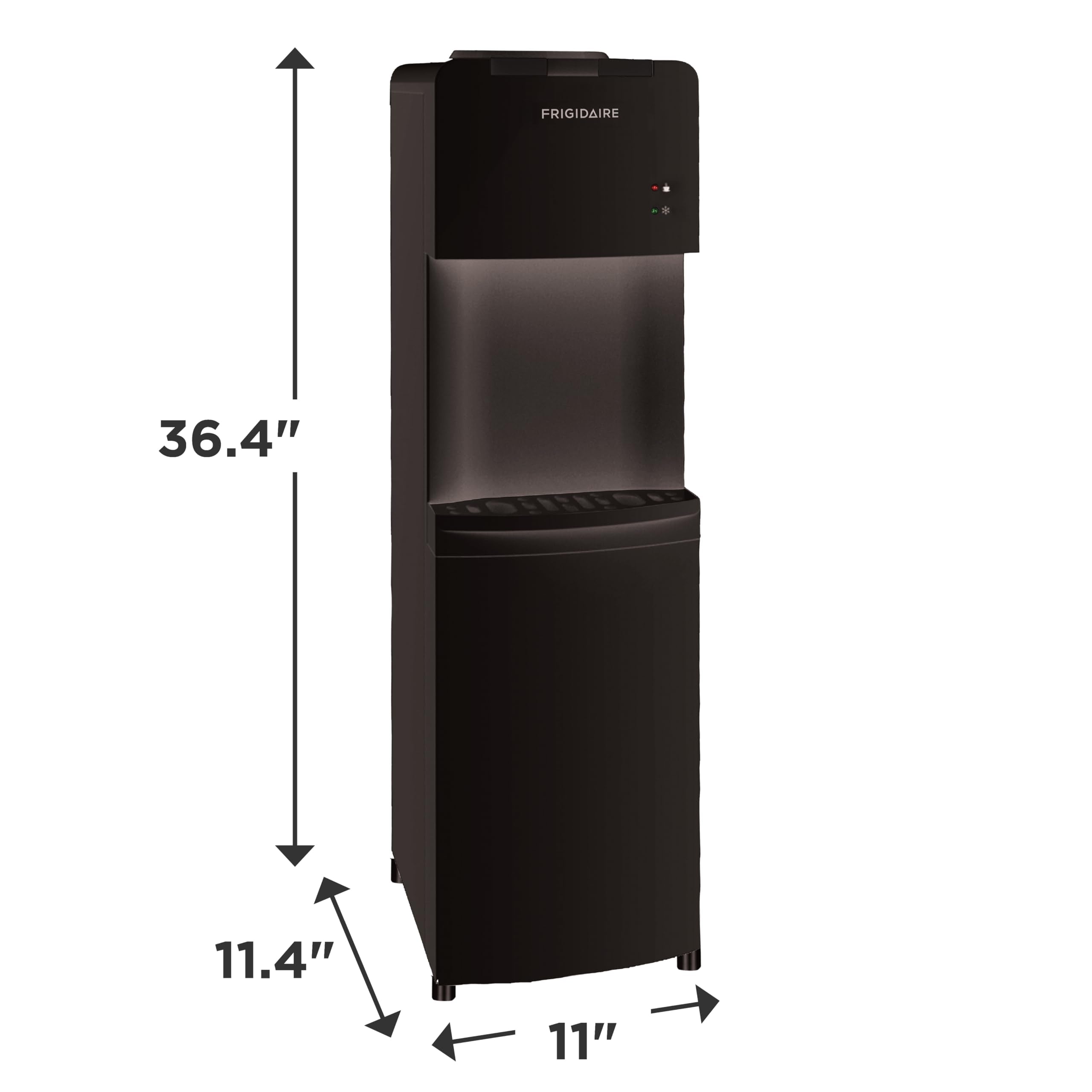 Frigidaire EFWC498 supports 3- or 5-gallon bottles for flexible use