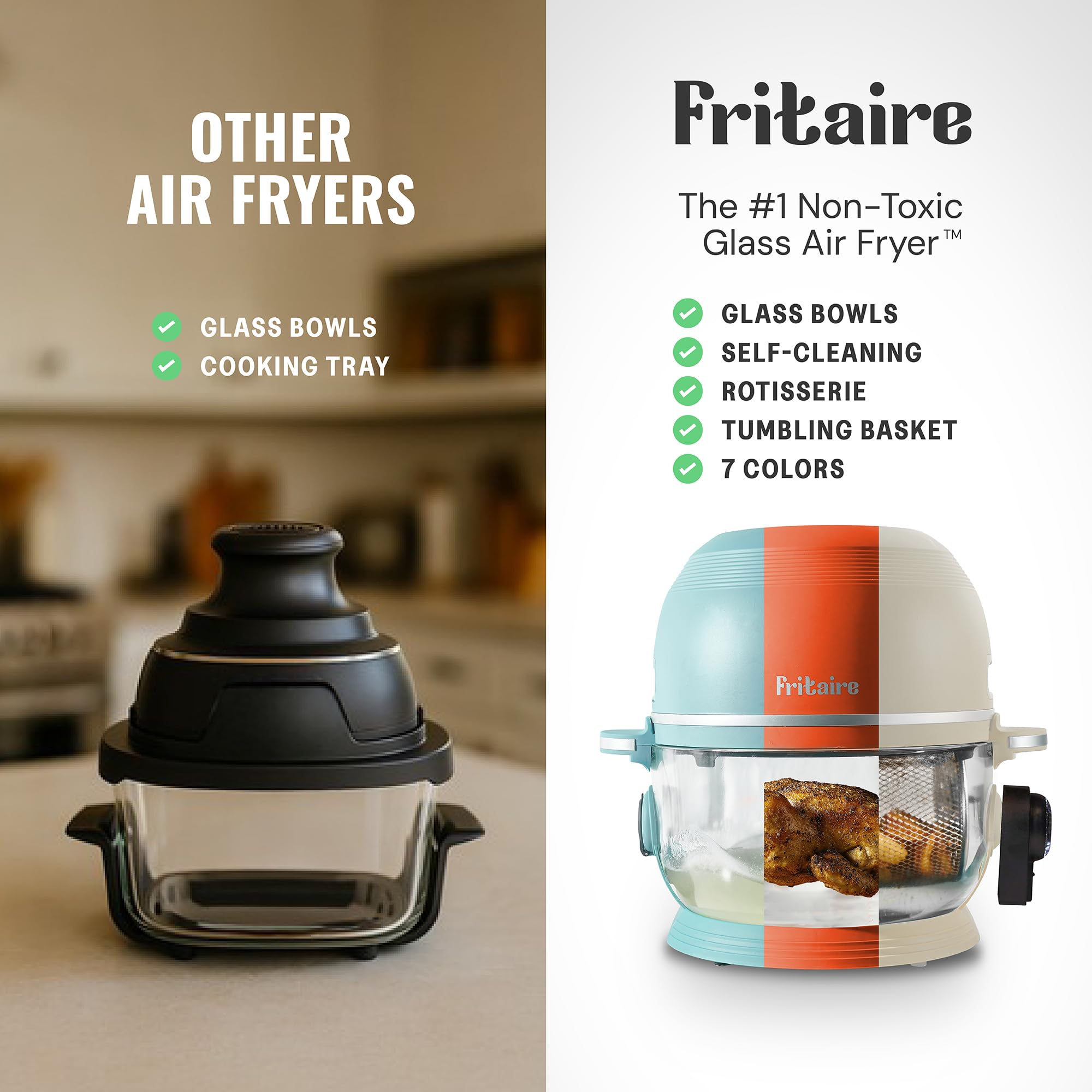 Fritaire Tumbling basket demonstrates automatic tossing for crispy fries