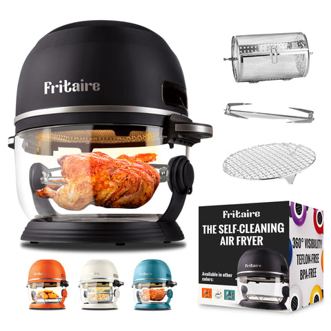 Fritaire Non Toxic Air Fryer 5qt front view showing spacious cooking space and clarity