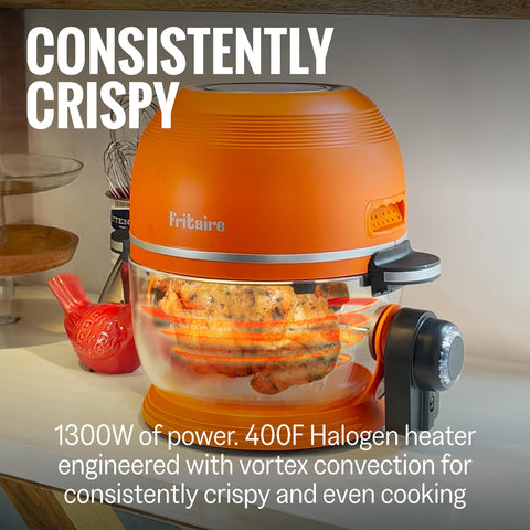 Fritaire tumbling basket ensures even crisping for fries and vegetables