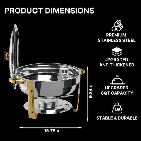 Frizoky chafing dishes heat-burner area supports steady warmth
