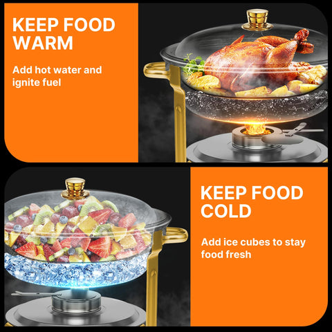Frizoky chafing dishes lid close-up demonstrates secure, stylish covers