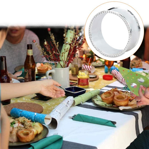 Frjjthchy silver bead side ring adds subtle texture to tables
