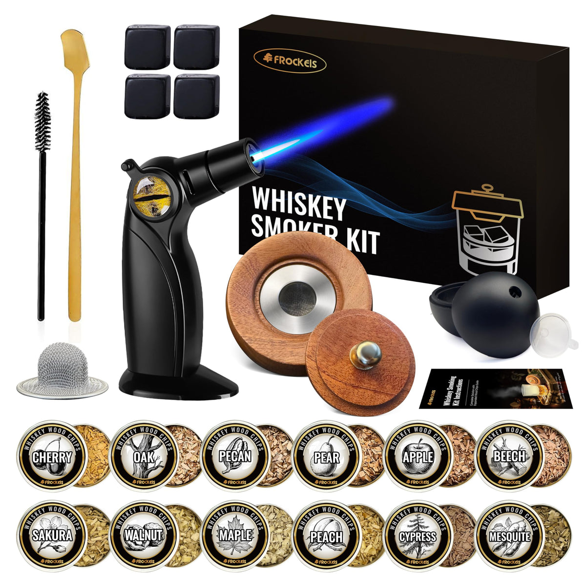 FROCKELS cocktail smoker torch for precise smoke in home cocktails.