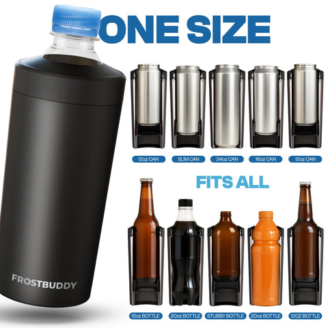 Frost Buddy condensation-free exterior protects hands from moisture.