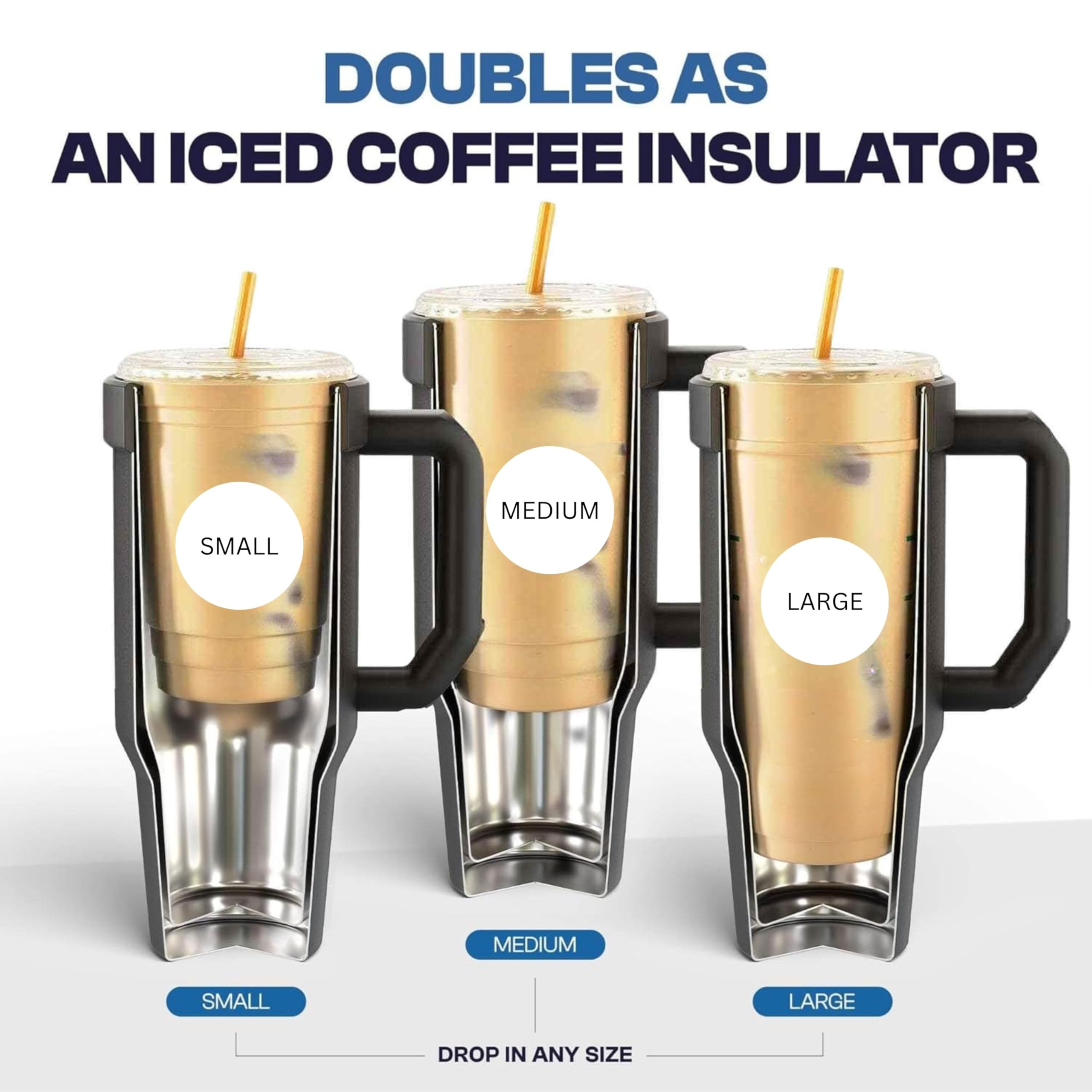 Frost Buddy cup-holder-base fits most car cups for on-the-go sipping.