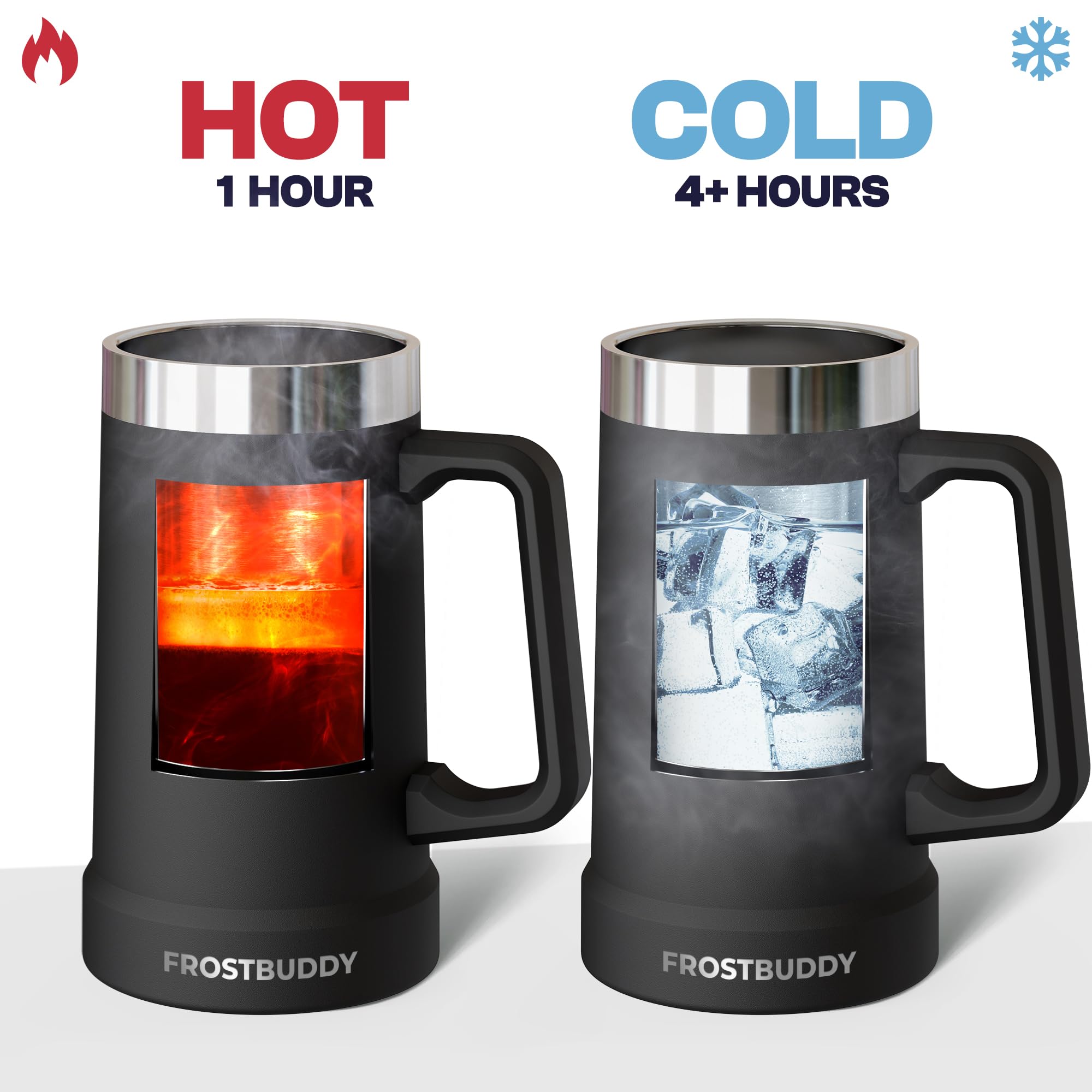 Frost Buddy Stein Buddy tailgate-ready mug at outdoor event.