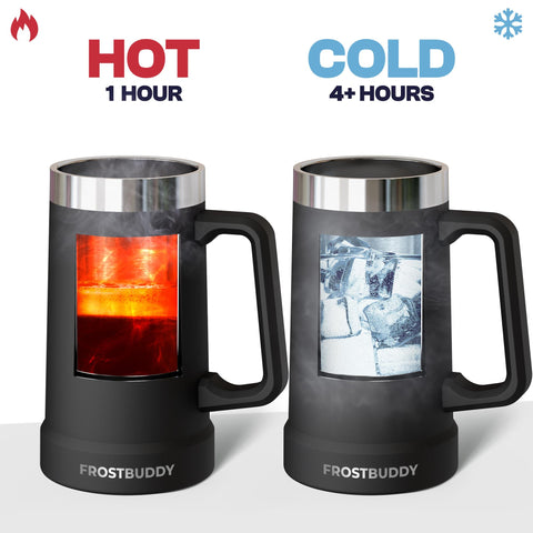 Frost Buddy Stein Buddy tailgate-ready mug at outdoor event.