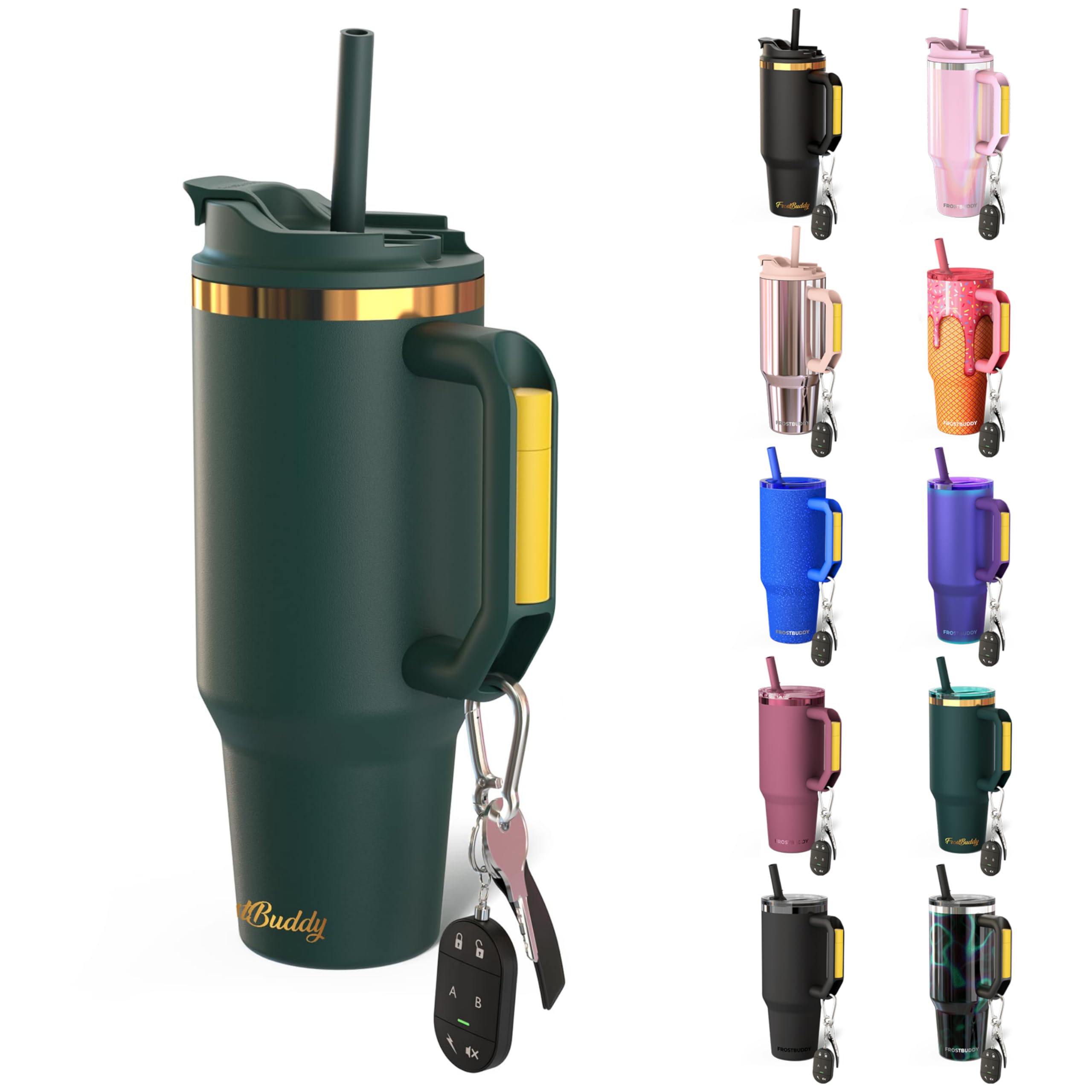 Frost Buddy Thicc Buddy 40oz bottle with lid ideal for all-day hydration on the go.