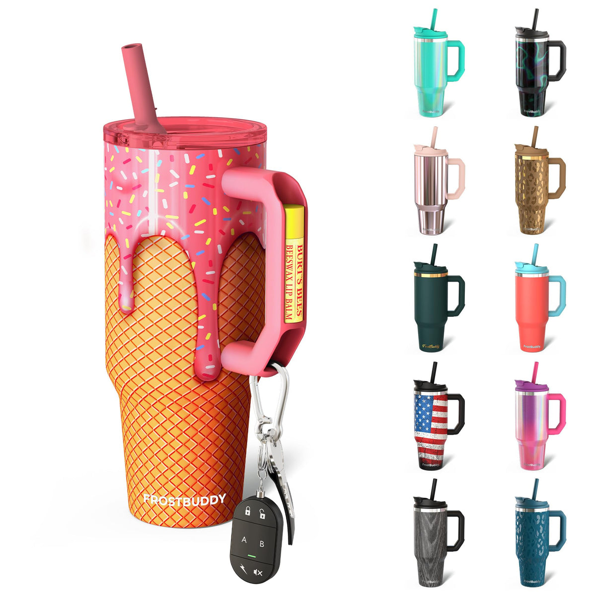 Frost Buddy Thicc Buddy 40oz insulated tumbler with lid keeps beverages cold longer