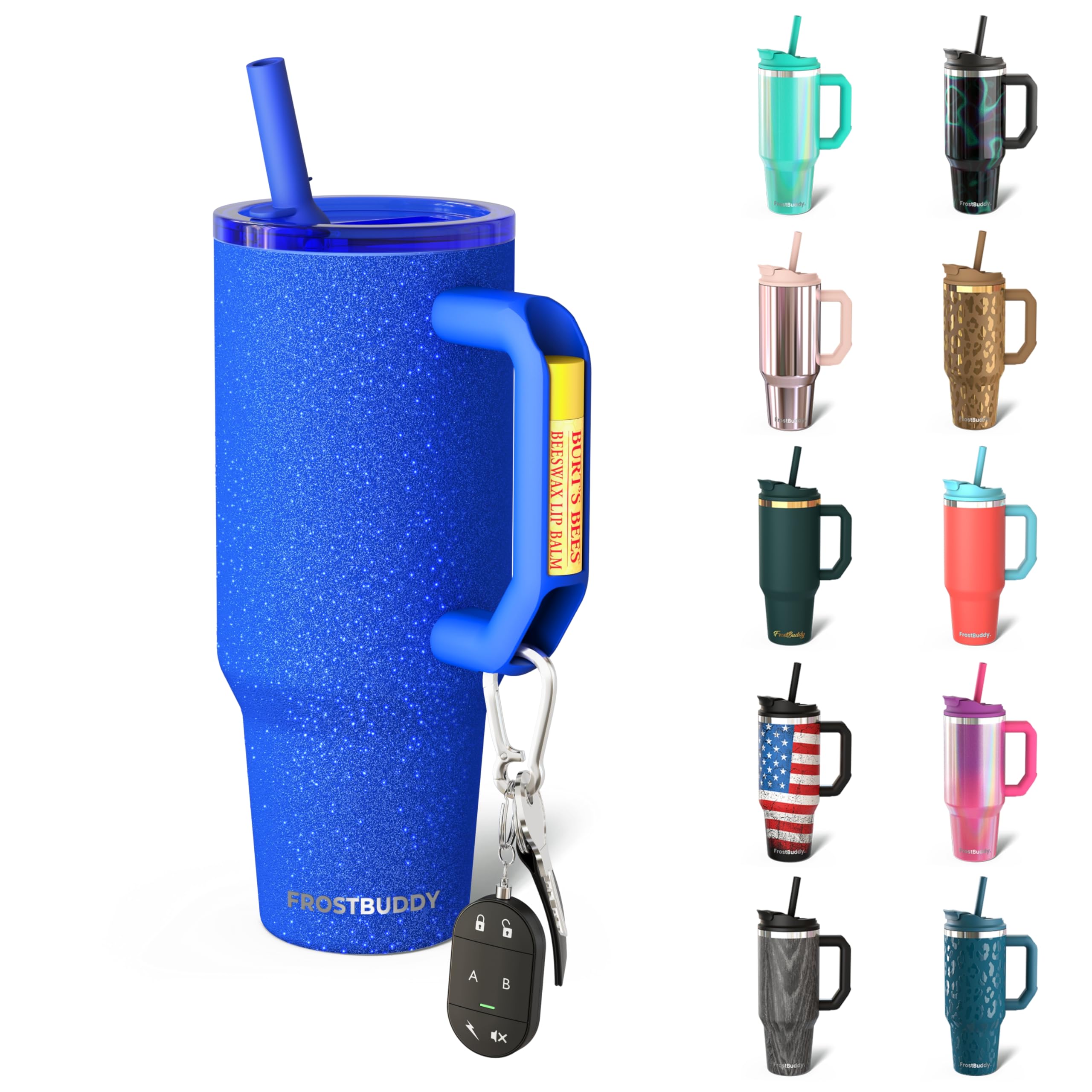 Frost Buddy Thicc Buddy 40 oz tumbler with lid prevents spills during travel