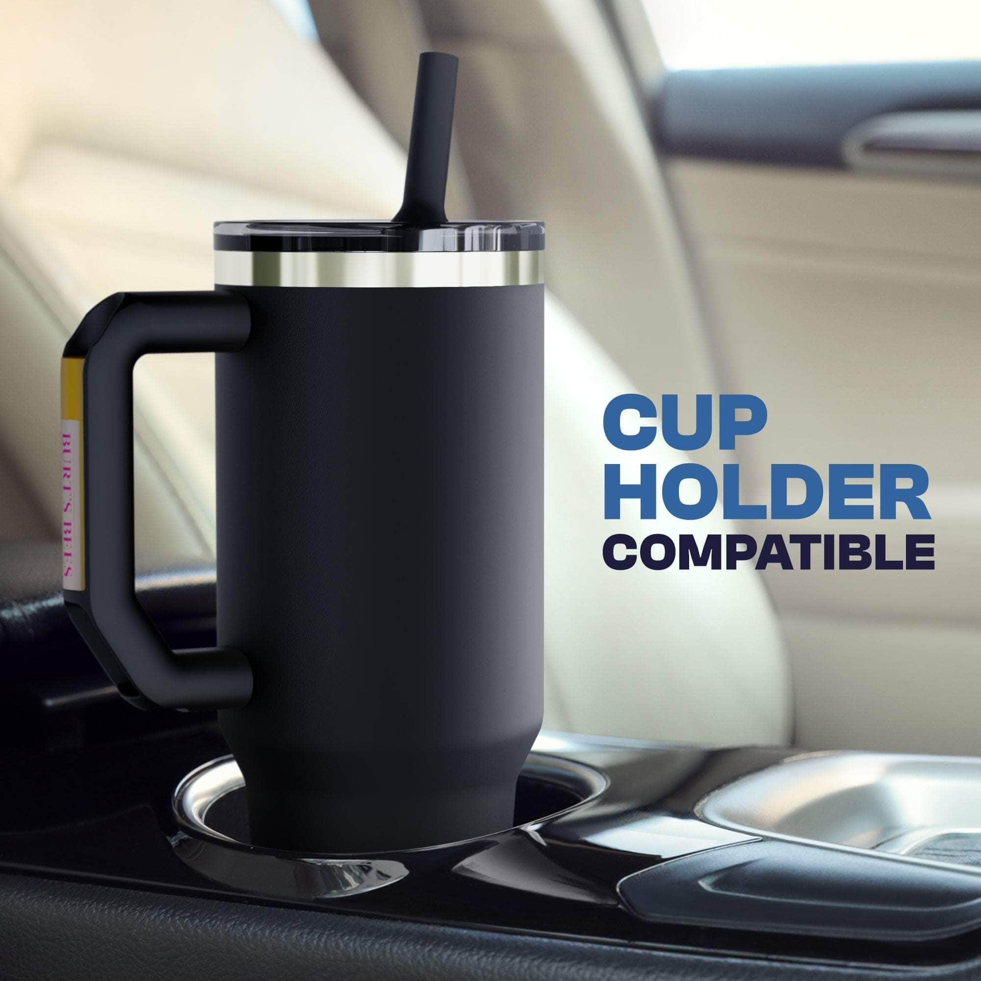 Frost Buddy Thicc Buddy 40 oz tumbler with flip lid keeps drinks secure in transit