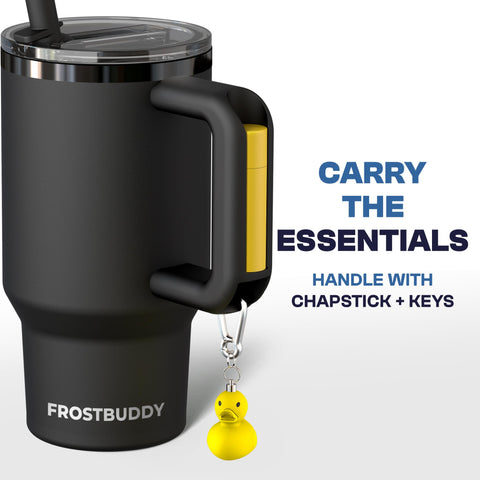 Frost Buddy Thicc Buddy flip lid close-up showing spill-resistant travel use