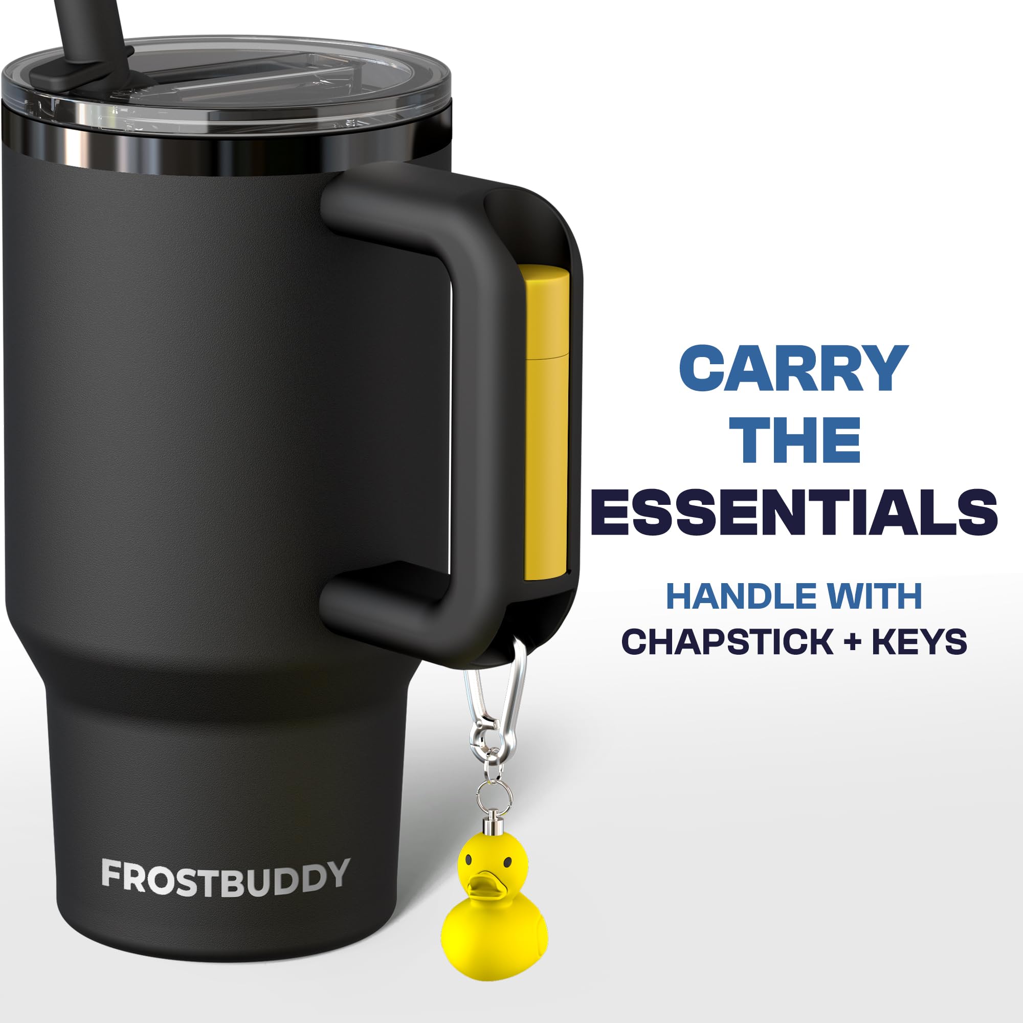 Frost Buddy Thicc Buddy flip lid prevents spills during travel.