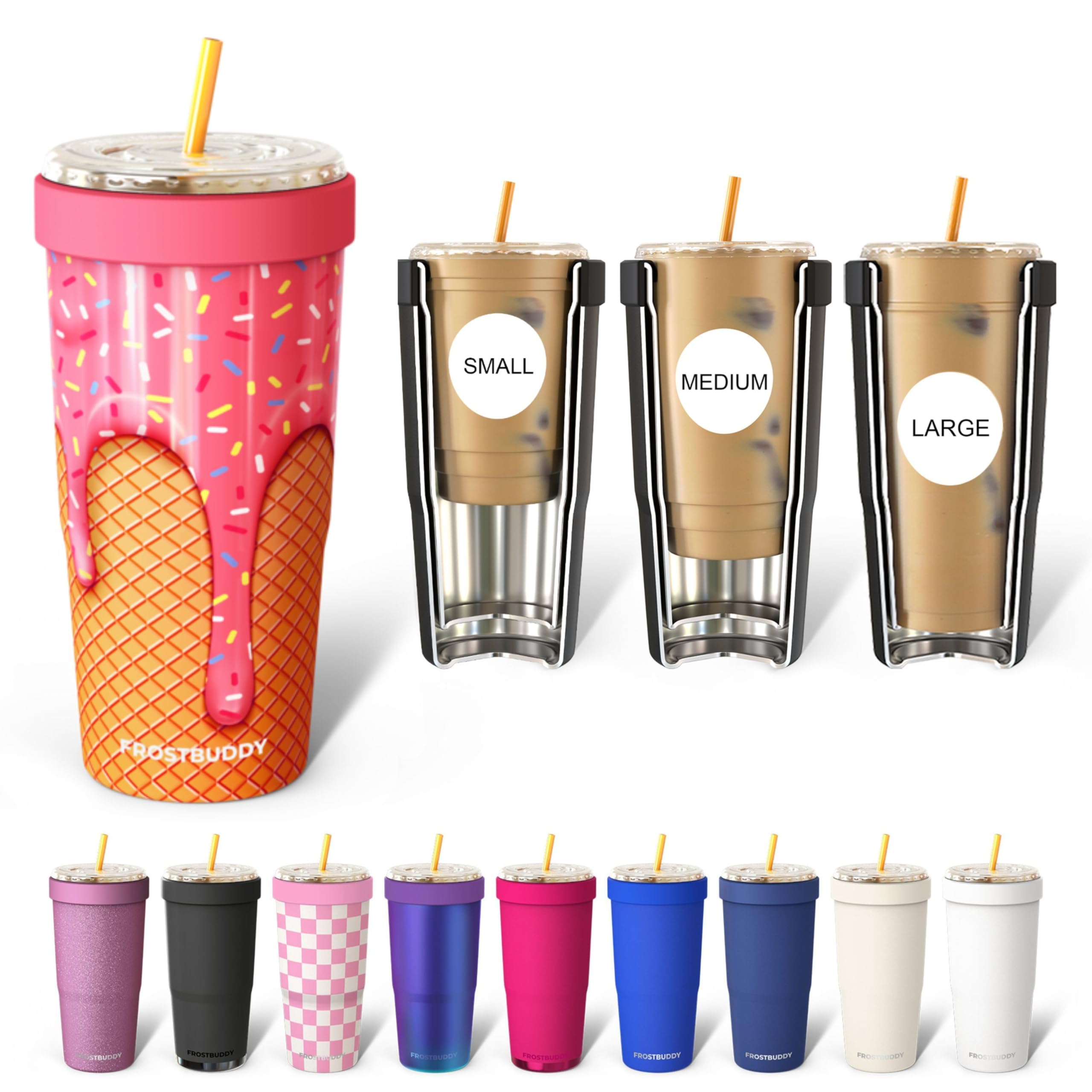 Frost Buddy Togo Buddy 30 oz front view, durable stainless steel for on-the-go hydration.