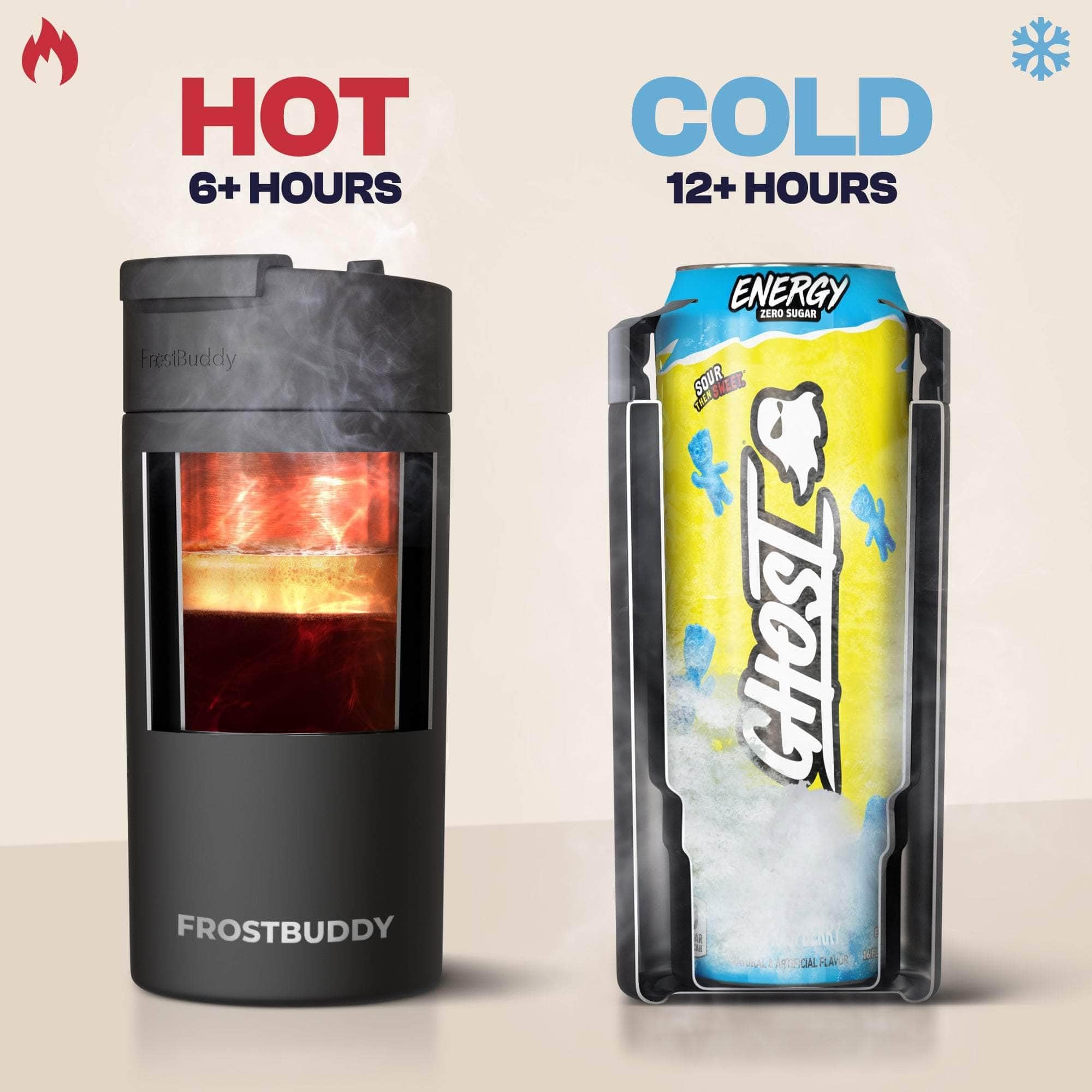 Frost Buddy travel mug lid accessory in teal glitz converts cooler to insulated tumbler.