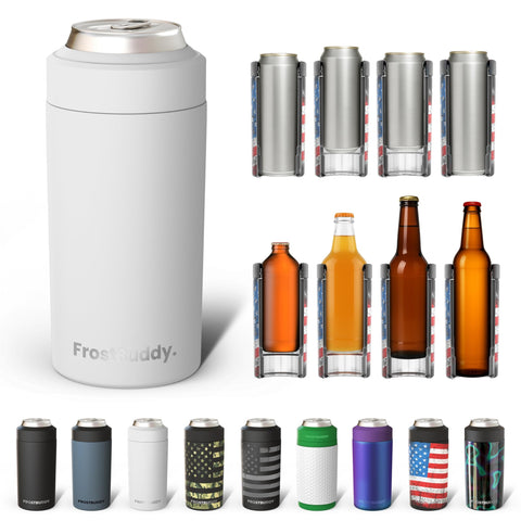 Frost Buddy universal-can-cooler fits 12oz slim cans for all-day chill.