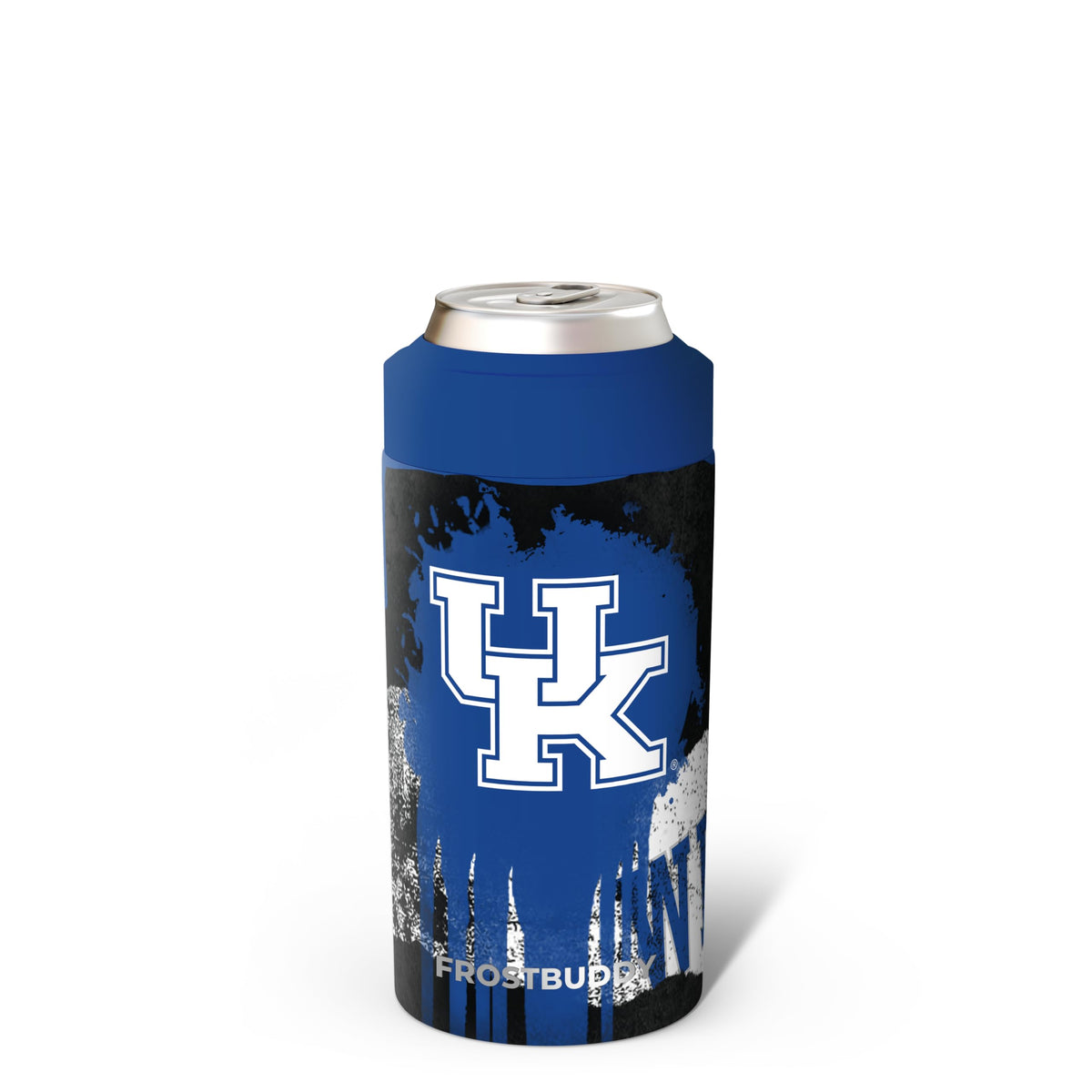 Frost Buddy universal can cooler fits 12oz, slim, and 16oz cans and bottles for versatile use.